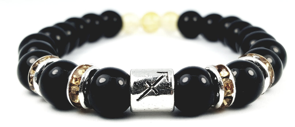 sagittarius's citrine black onyx bracelet by zodiac bling