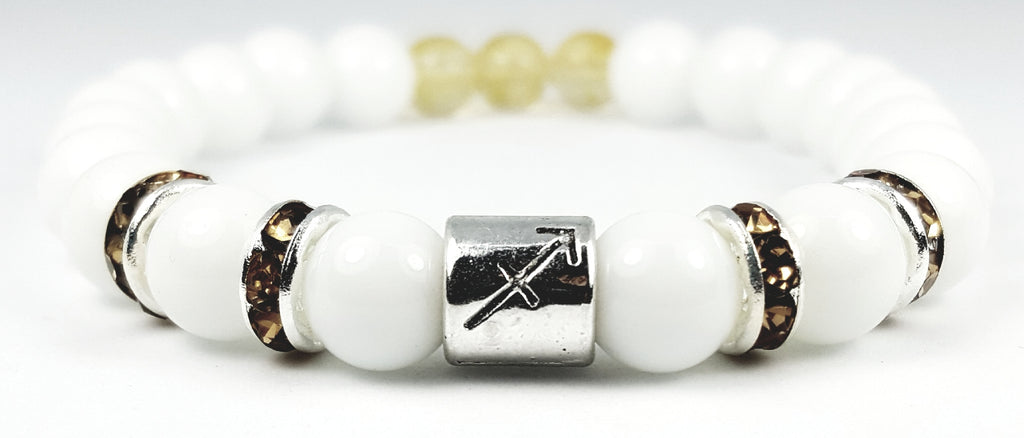 sagittarius's citrine white onyx bracelet by zodiac bling