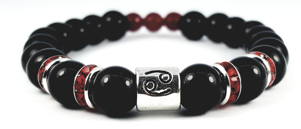 cancer's ruby black onyx bracelet by zodiac bling
