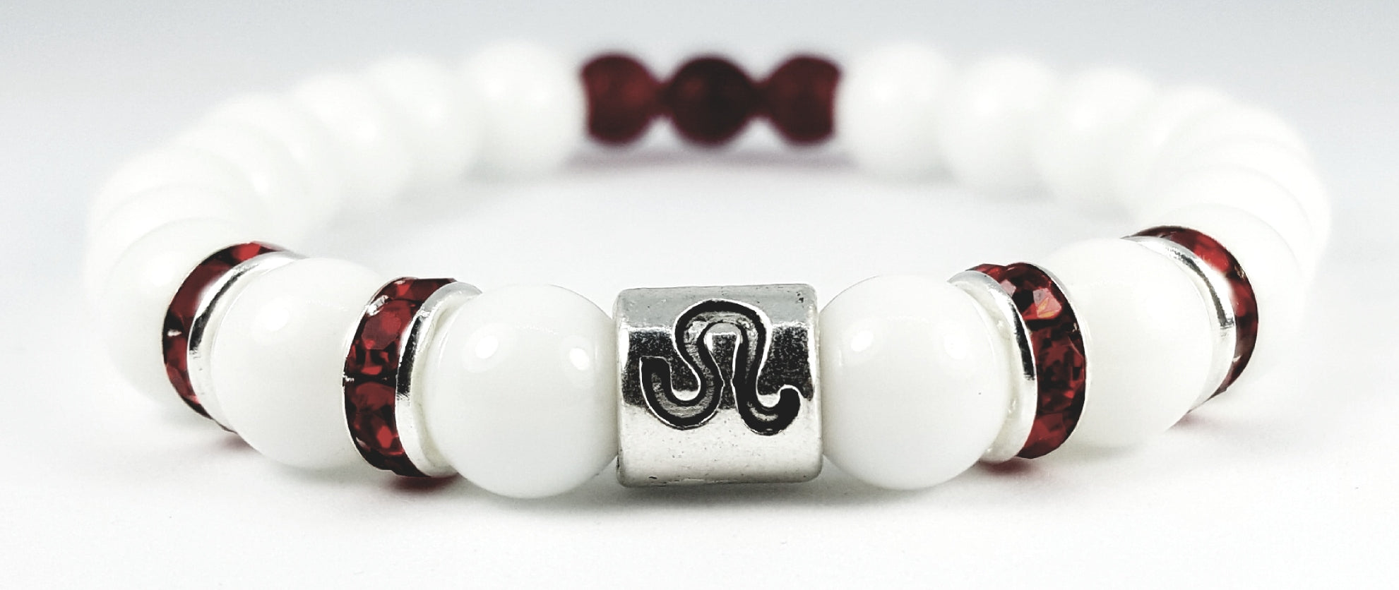 Leo's ruby white onyx bracelet by zodiac bling