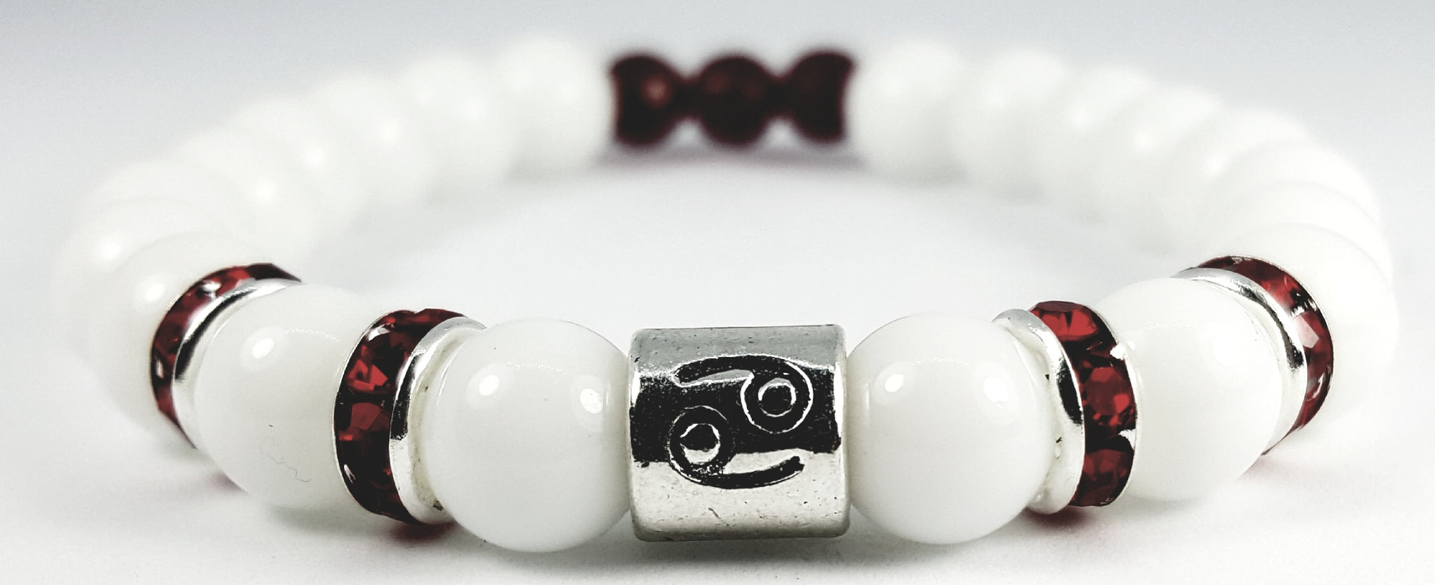 cancer's ruby white onyx bracelet by zodiac bling