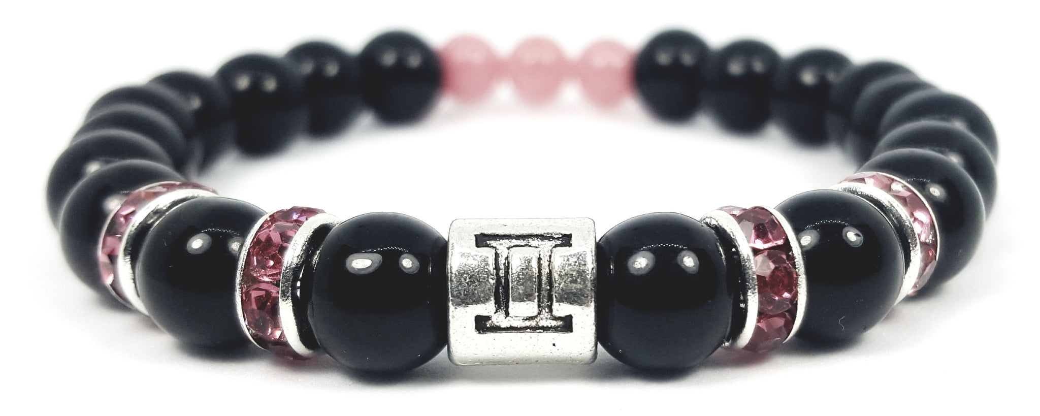 gemini's rose black onyx bracelet by zodiac bling