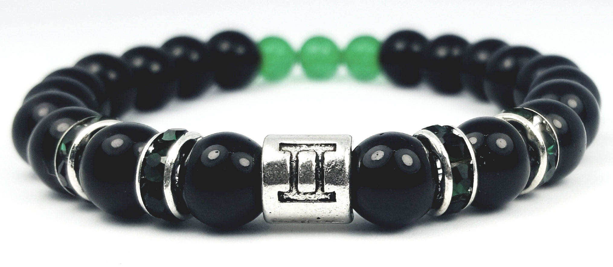 gemini's emerald black onyx bracelet by zodiac bling