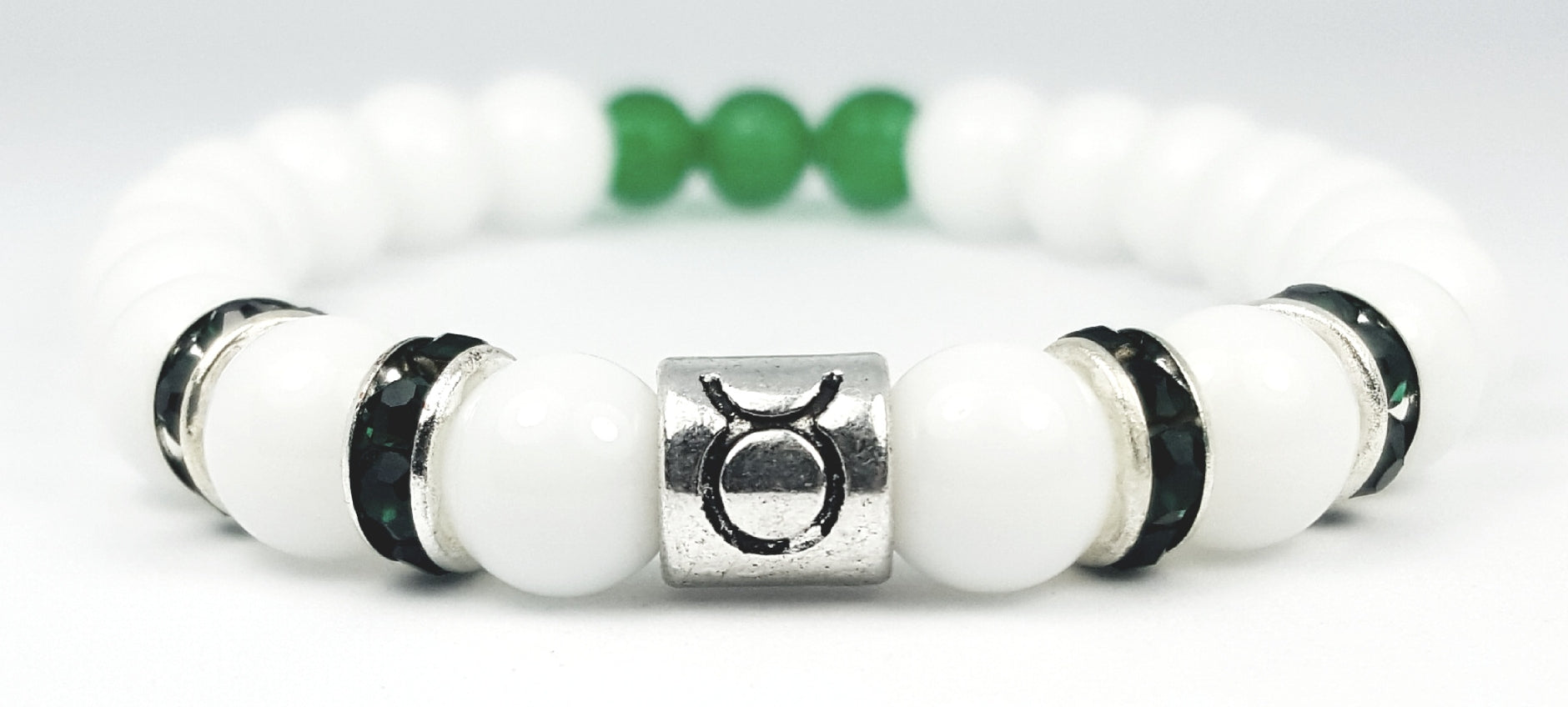 taurus's emerald white onyx bracelet by zodiac bling